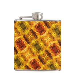 Gelbe rötliche Stücke und Formen Flachmann