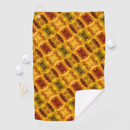 Gelbe rötliche Stücke und Formen Golfhandtuch