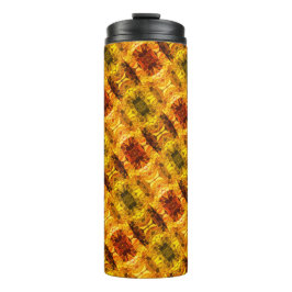 Gelbe rötliche Stücke und Formen Thermosbecher