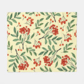 Gelbe Rowan Wasserfarbe Nahtloses Muster Fleecedecke (Vorderseite (Horizontal))