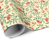 Gelbe Rowan Wasserfarbe Nahtloses Muster Geschenkpapier (Rolleneckpunkt)