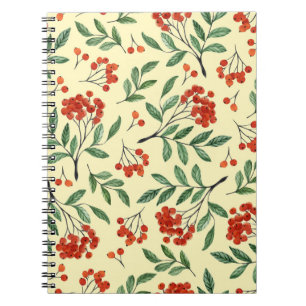 Gelbe Rowan Wasserfarbe Nahtloses Muster Notizblock