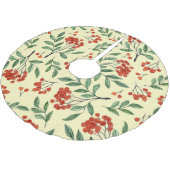 Gelbe Rowan Wasserfarbe Nahtloses Muster Polyester Weihnachtsbaumdecke (Schrägansicht)