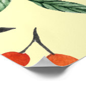 Gelbe Rowan Wasserfarbe Nahtloses Muster Poster (Ecke)