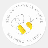 Gelbe Rücksendeadresse Runder Aufkleber (Vorderseite)