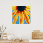 Gelbe Rudbeckia Blume Makro Abstrakt Poster (Küche)