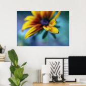 Gelbe Rudbeckia Blume Makro Abstrakt Poster (Heimbüro)