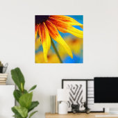 Gelbe Rudbeckia Blume Makro Abstrakt Poster (Heimbüro)