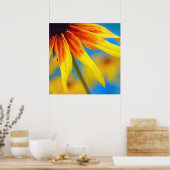 Gelbe Rudbeckia Blume Makro Abstrakt Poster (Küche)