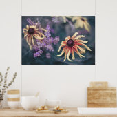 Gelbe Rudbeckie und Lila Lavendel Poster (Küche)