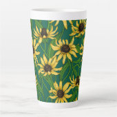 Gelbe Rudbekie auf dunkelgrün Milchtasse (Vorderseite)