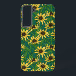 Gelbe Rudbekie auf dunkelgrün Samsung Galaxy Hülle<br><div class="desc">Handgemalt Vektormuster mit gelben rudbekischen Blume</div>