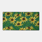 Gelbe Rudbekie auf dunkelgrün Schreibtischunterlage (Vorderseite)