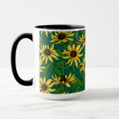 Gelbe Rudbekie auf dunkelgrün Tasse (Links)