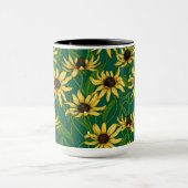 Gelbe Rudbekie auf dunkelgrün Tasse (Zentrum)