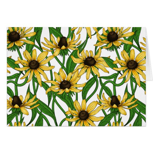 Gelbe Rudbekie auf Weiß (Vorderseite (Horizontal))