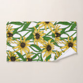 Gelbe Rudbekie auf Weiß Badhandtuch Set (Handtuch)