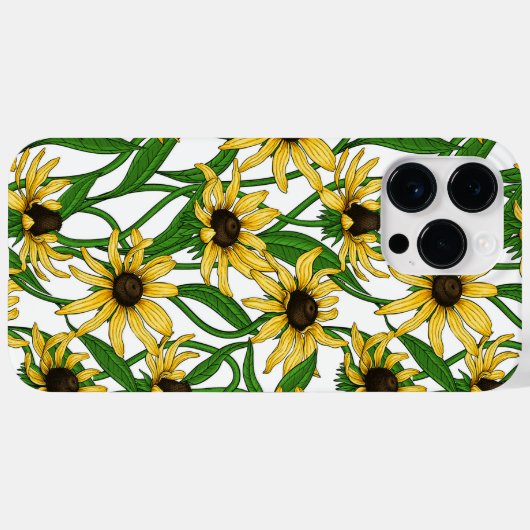 Gelbe Rudbekie auf Weiß Case-Mate iPhone Hülle (Rückseite (Horizontal))