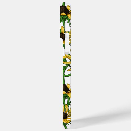 Gelbe Rudbekie auf Weiß Case-Mate iPhone Hülle (Rückseite / Links)