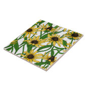 Gelbe Rudbekie auf Weiß Fliese (Seite)