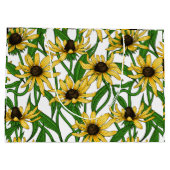 Gelbe Rudbekie auf Weiß Große Geschenktüte (Rückseite)