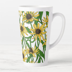 Gelbe Rudbekie auf Weiß Milchtasse