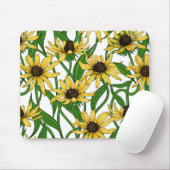 Gelbe Rudbekie auf Weiß Mousepad (Mit Mouse)