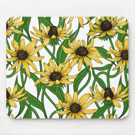 Gelbe Rudbekie auf Weiß Mousepad (Vorne)
