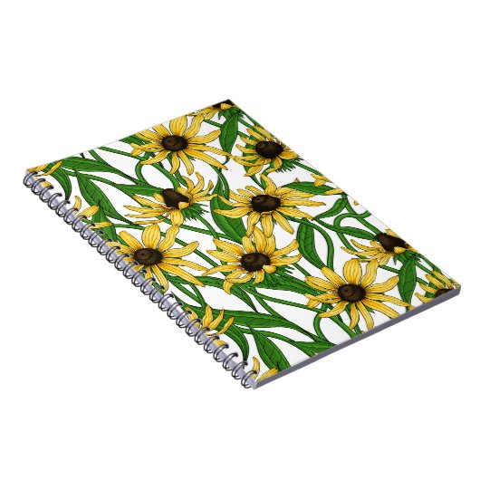 Gelbe Rudbekie auf Weiß Notizblock (Rechte Seite)