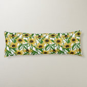 Gelbe Rudbekie auf Weiß Seitenschläferkissen (Rückseite)