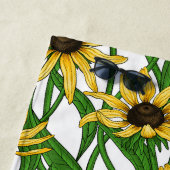 Gelbe Rudbekie auf Weiß Strandtuch (Beispiel)