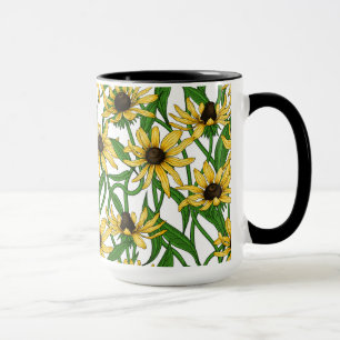 Gelbe Rudbekie auf Weiß Tasse