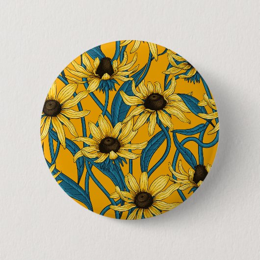 Gelbe Rudbekie Button (Vorderseite)