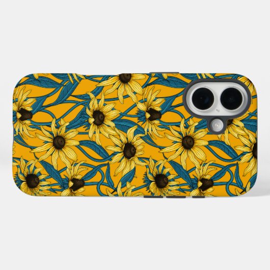 Gelbe Rudbekie Case-Mate iPhone Hülle (Rückseite (Horizontal))