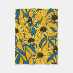 Gelbe Rudbekie Fleecedecke