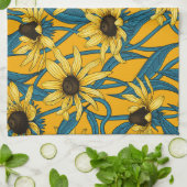 Gelbe Rudbekie Geschirrtuch (Gefaltet)