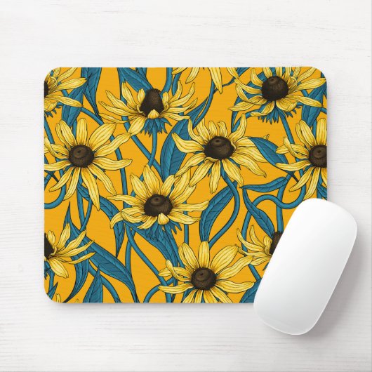 Gelbe Rudbekie Mousepad (Mit Mouse)