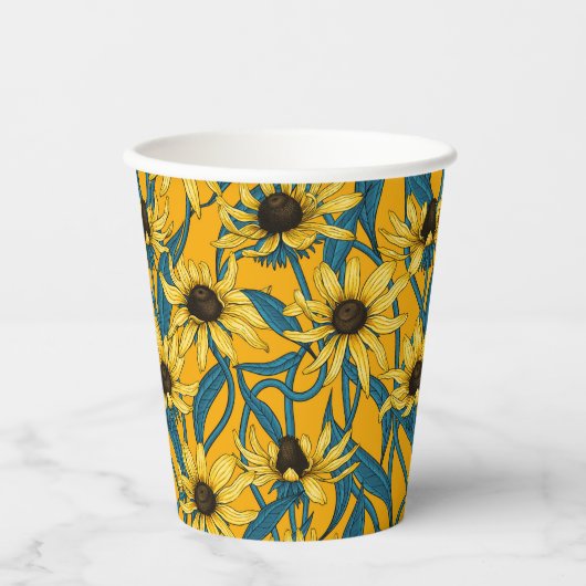 Gelbe Rudbekie Pappbecher (Vorderseite)
