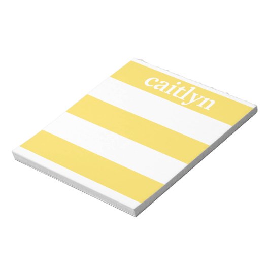 Gelbe Rugby Streifen Personalisiert Notizblock (Rotiert)