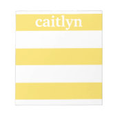 Gelbe Rugby Streifen Personalisiert Notizblock (Vorderseite)