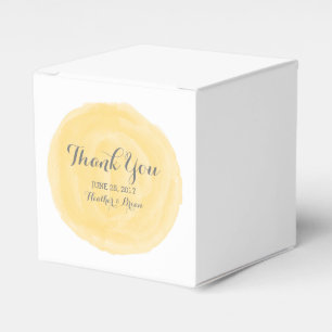 Gelbe runde Gastgeschenk Hochzeit Geschenkschachtel