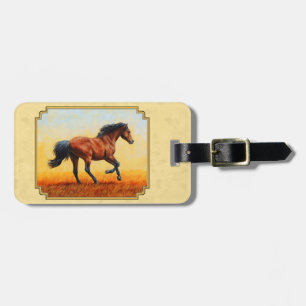 Gelbe Running Bay Horse Gepäckanhänger