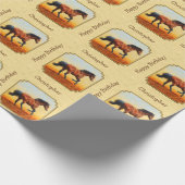 Gelbe Running Bay Horse Geschenkpapier (Ecke)