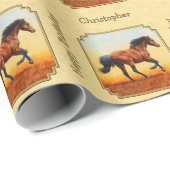 Gelbe Running Bay Horse Geschenkpapier (Rolleneckpunkt)