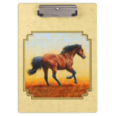 Gelbe Running Bay Horse Klemmbrett (Vorderseite)