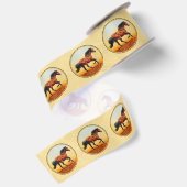 Gelbe Running Bay Horse Satinband (Rückseite)