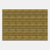 Gelbe Rustikale Hummeln-Punkte und -Streifen Geschenkpapier Set (Vorderseite 3)