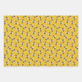 Gelbe Rustikale Illustrierte Hummel Geschenkpapier Set (Vorderseite)