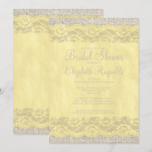 Gelbe Rustikale Spitzen-Bridal-Dusche Einladungen (Vorne/Hinten)