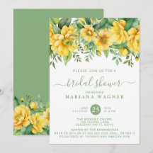Gelbe Salbei-Grün-Floral-Brautjungfernparty